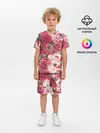 Детская пижама с шортами / Акварель, розы