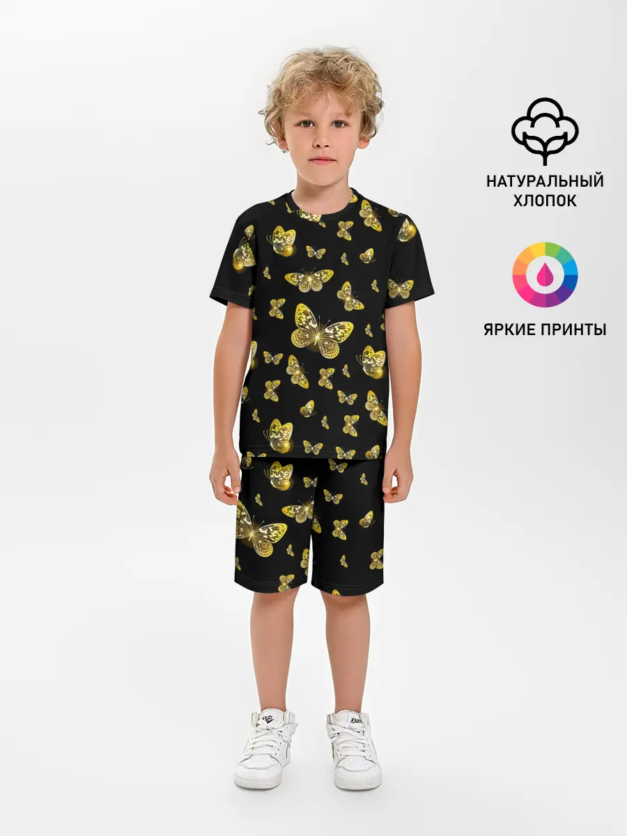 Детская пижама с шортами / Golden Butterfly pattern