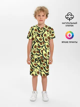 Детская пижама с шортами / Авокадо