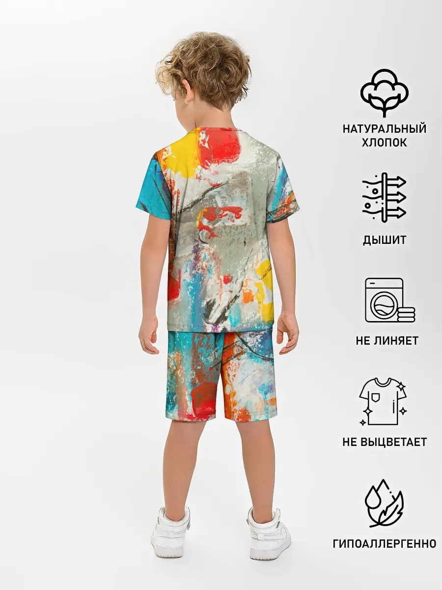 Детская пижама с шортами / Буйство красок 3D