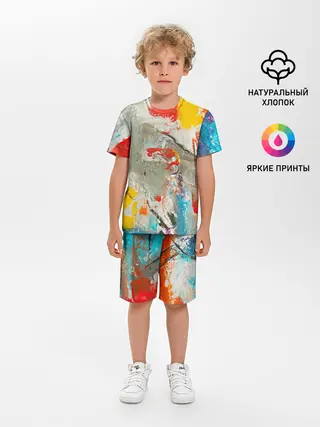 Детская пижама с шортами / Буйство красок 3D