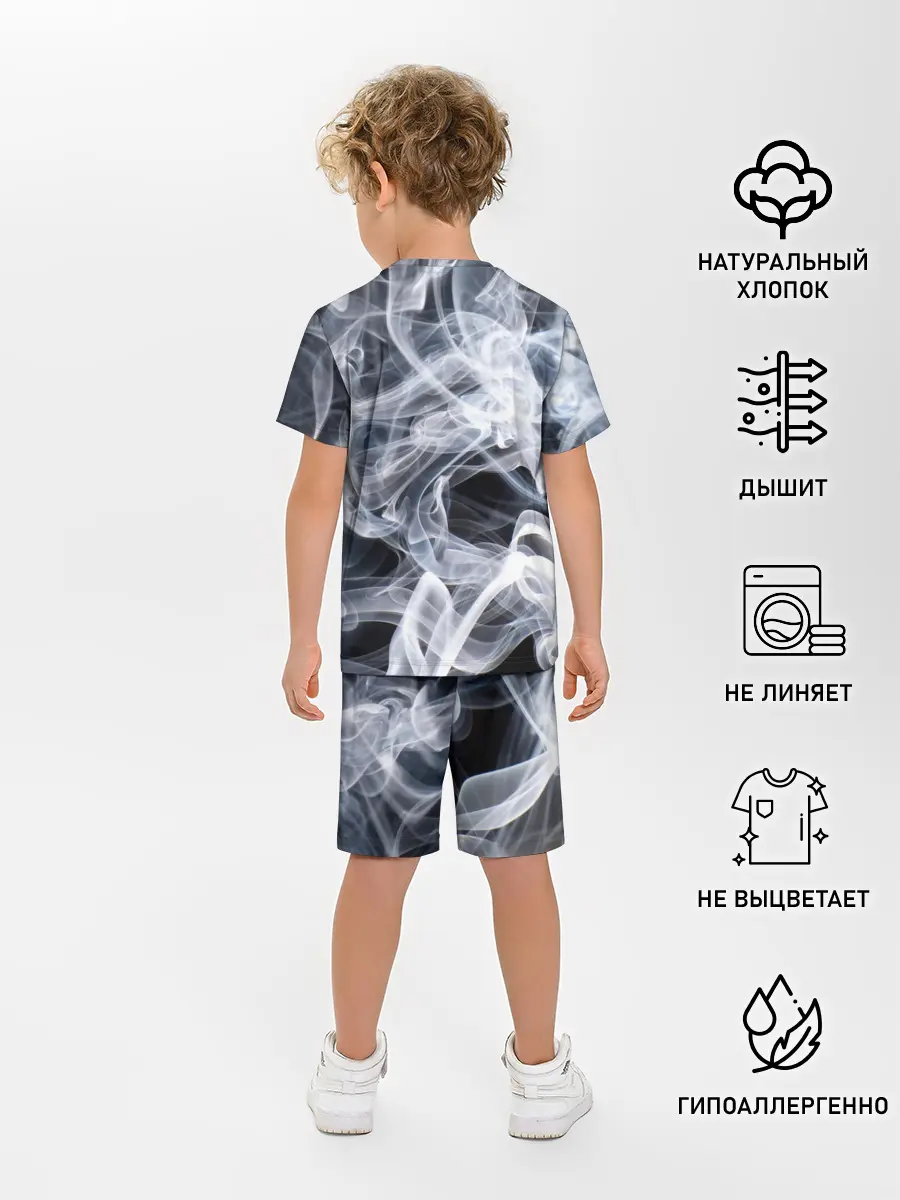 Детская пижама с шортами / Графика дыма