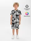 Детская пижама с шортами / Лилии черно-белые