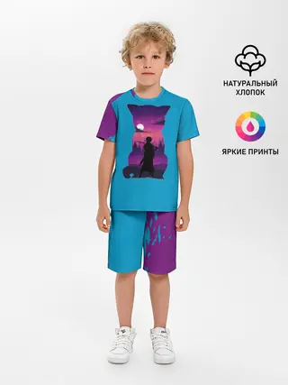 Детская пижама с шортами / Гинтоки кот