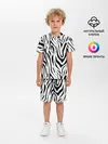 Детская пижама с шортами / Черно-белая зебра