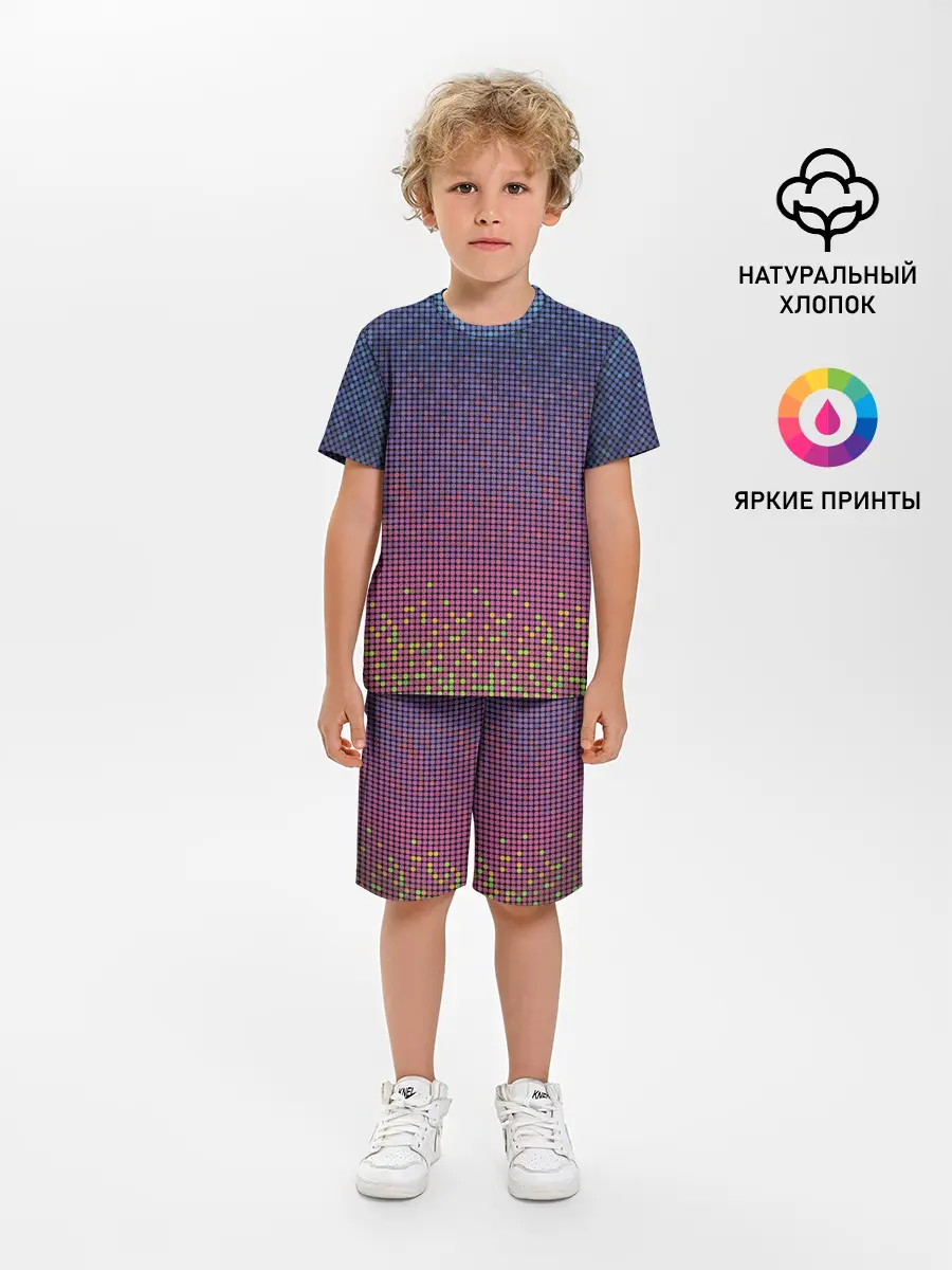 Детская пижама с шортами / Ретро узор