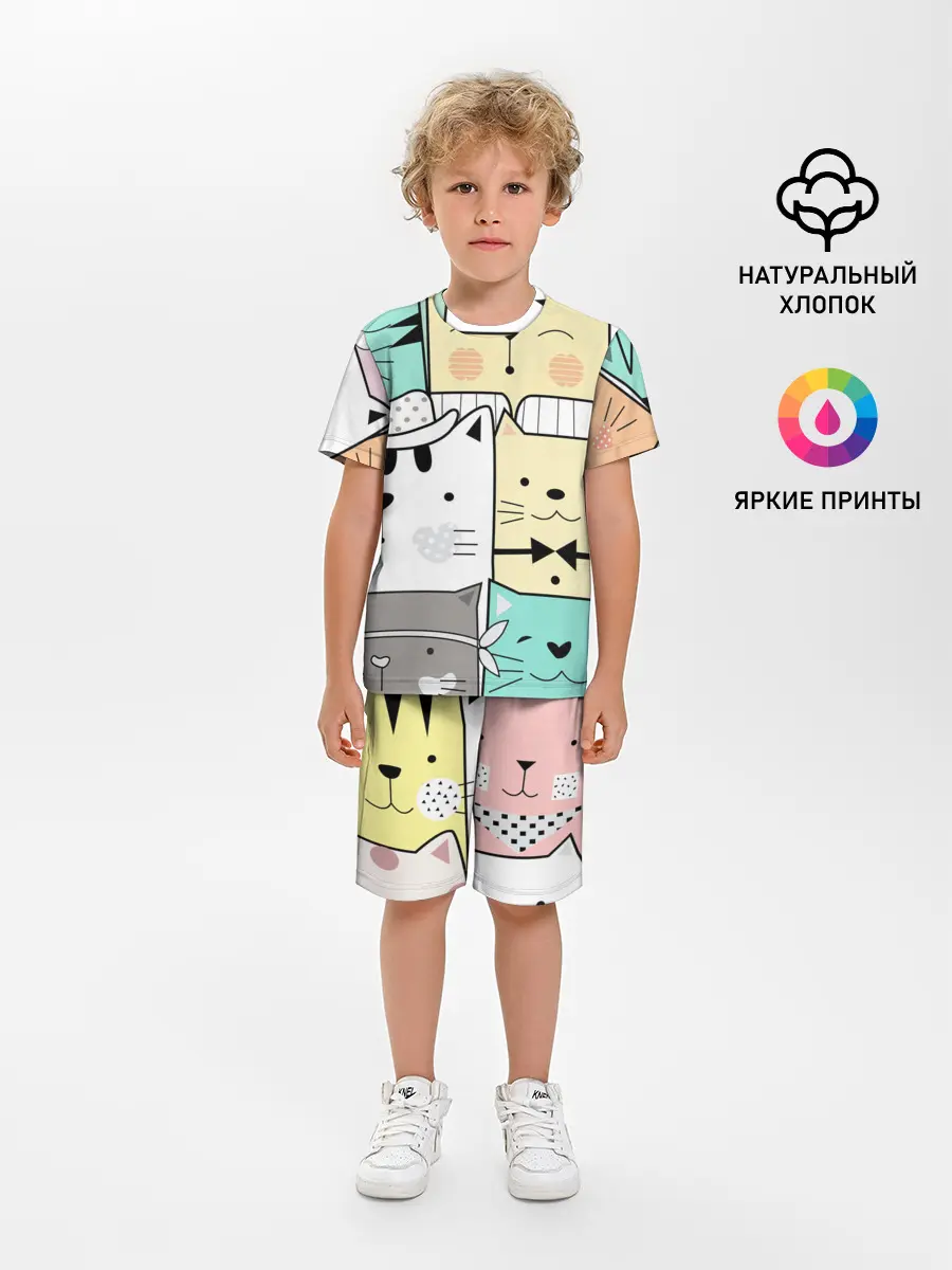 Детская пижама с шортами / ДЕЛОВЫЕ КОТЕЙКИ | ЛЮБЛЮ КОТОВ