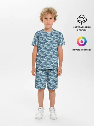 Детская пижама с шортами / Волны