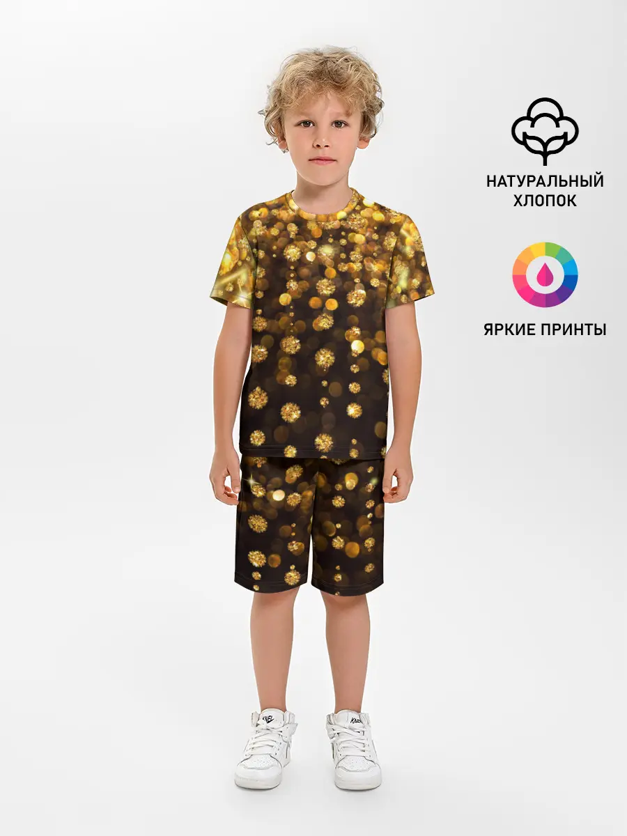 Детская пижама с шортами / ЗОЛОТЫЕ БЛЕСТКИ