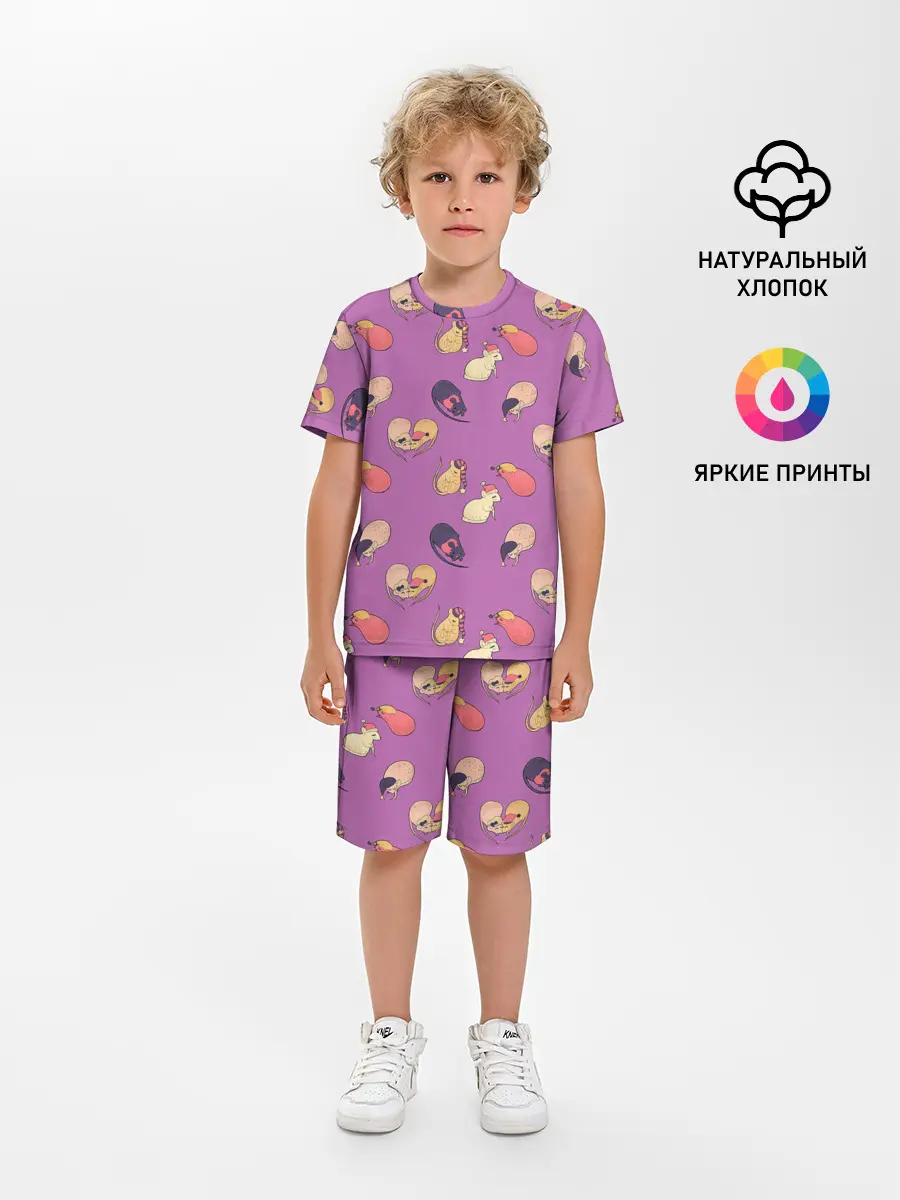 Детская пижама с шортами / Спящие мыши