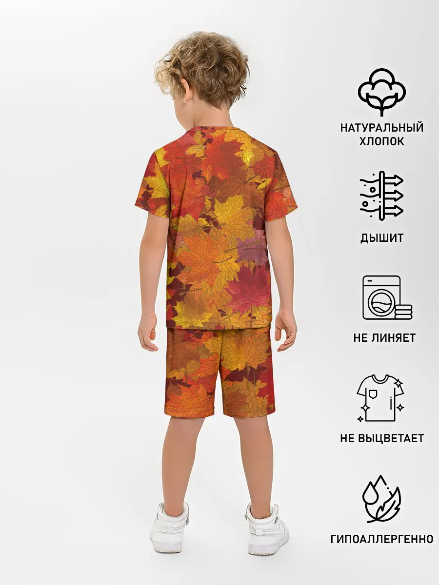Детская пижама с шортами / Осенние листья