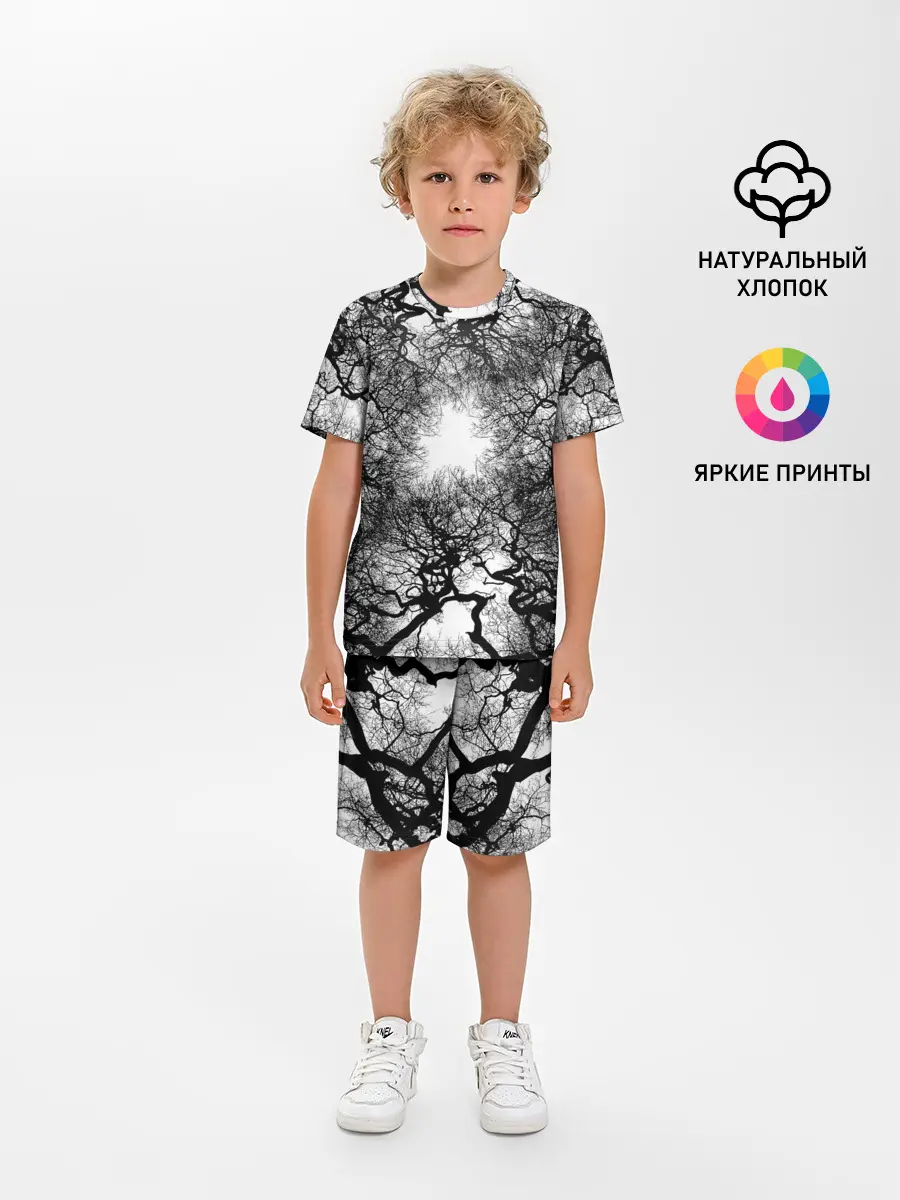 Детская пижама с шортами / Texture Branches