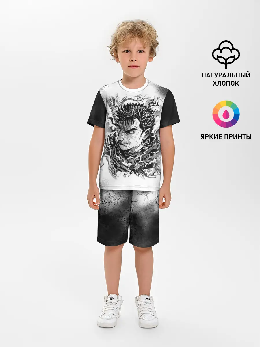 Детская пижама с шортами / Гатс акварель