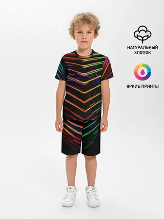 Детская пижама с шортами / Неоновый угол