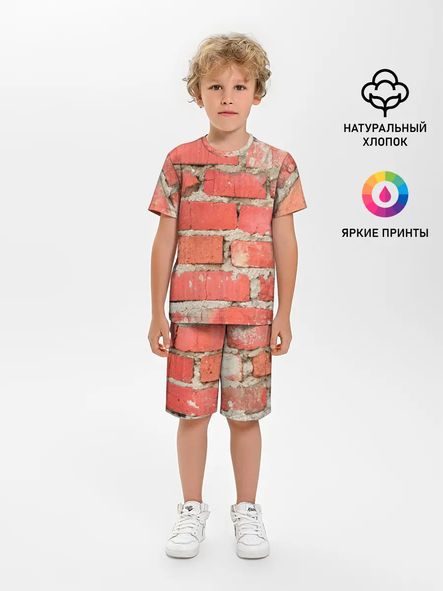 Детская пижама с шортами / Кирпичная стена