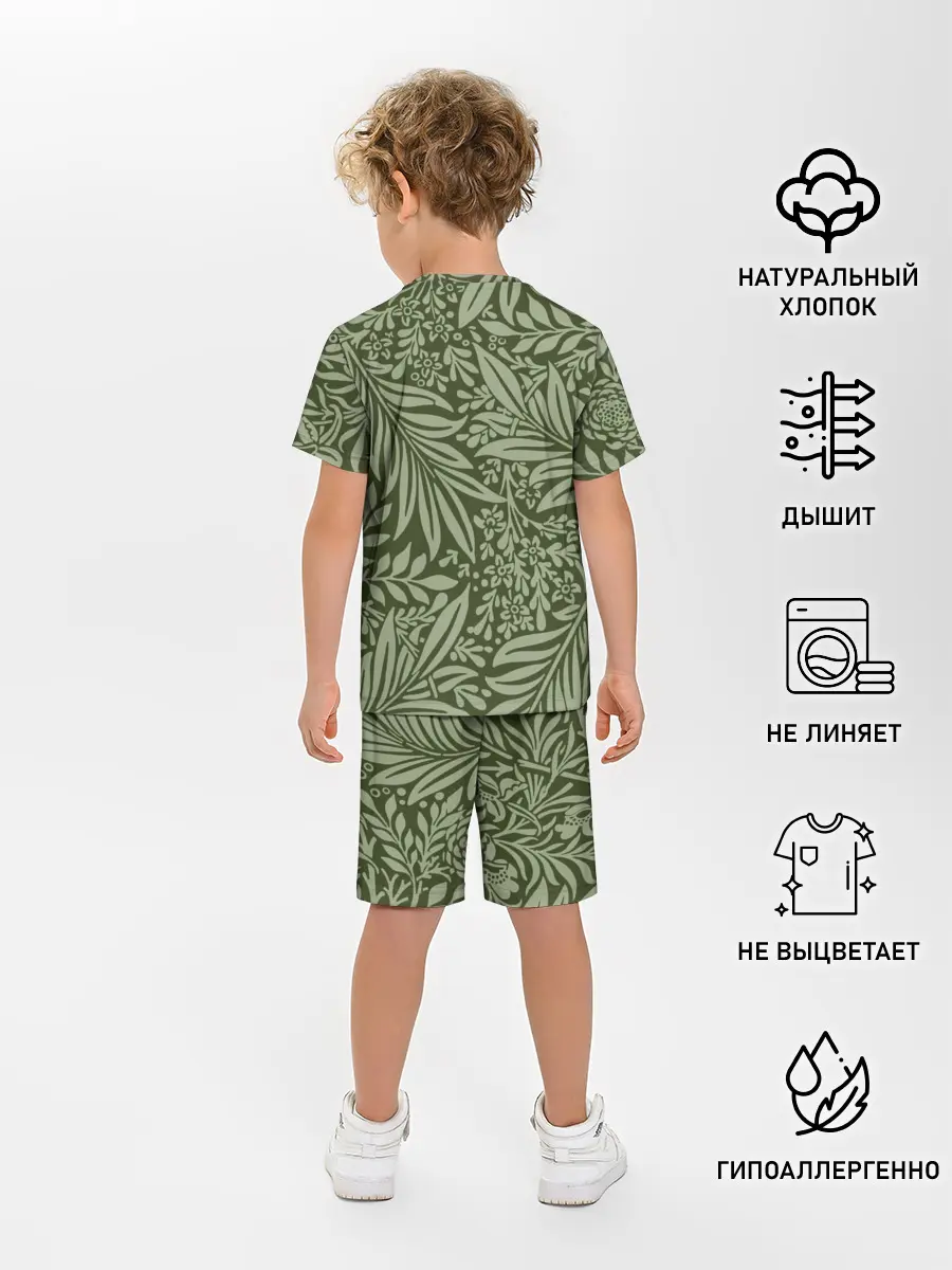 Детская пижама с шортами / Flowers Green