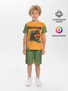 Детская пижама с шортами / Т-Рекс с тыквой в пасте | Хэллоуин