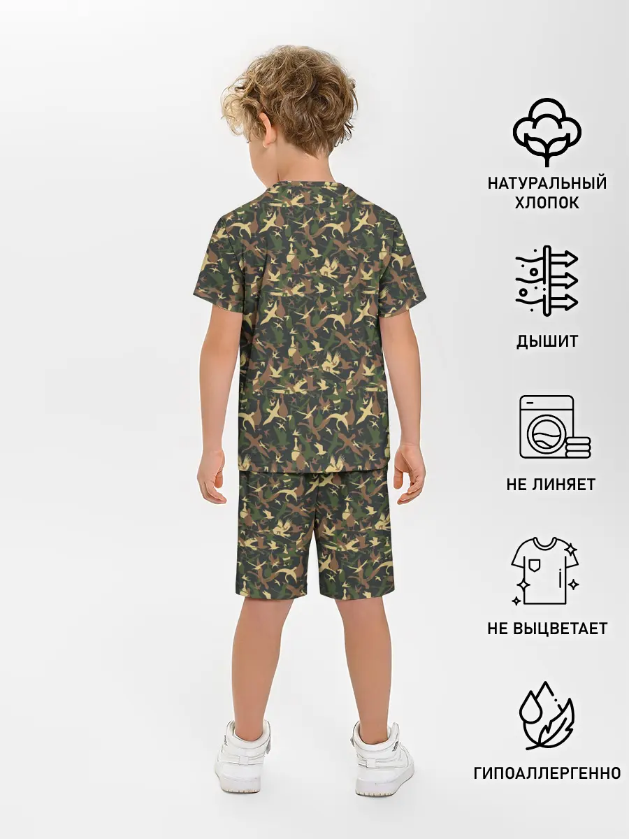 Детская пижама с шортами / Птицы