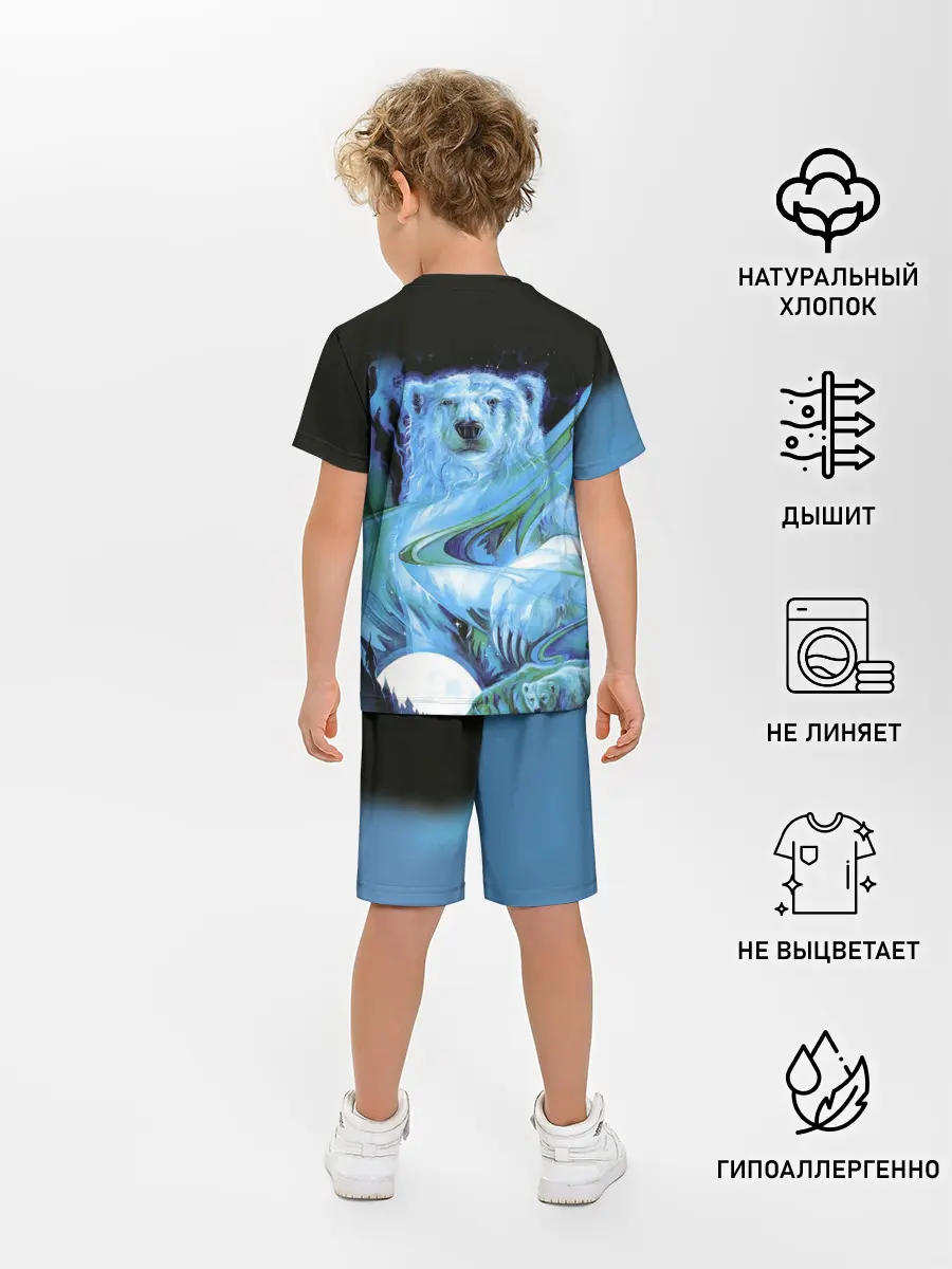 Детская пижама с шортами / Мишка на Севере