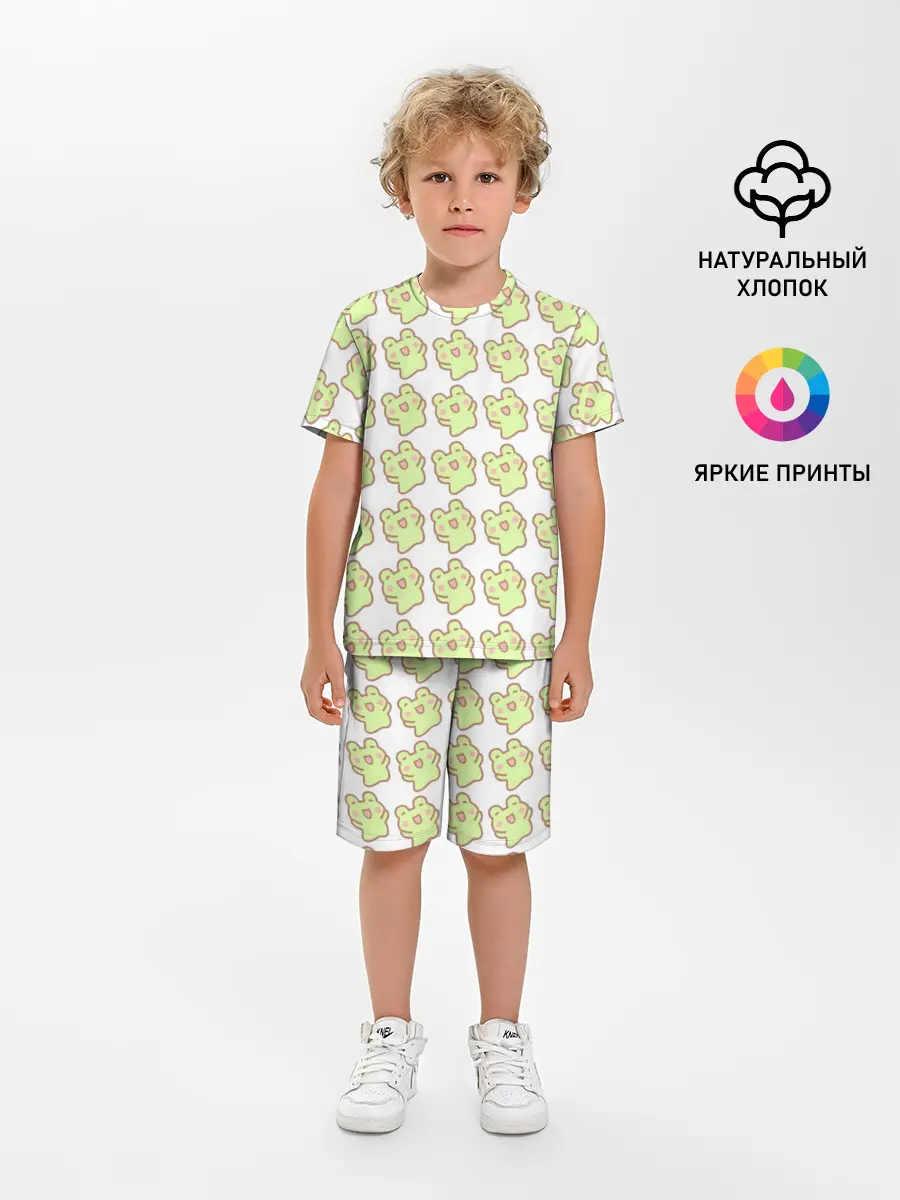 Детская пижама с шортами / счастливые лягушки