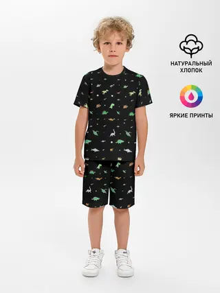 Детская пижама с шортами / Динозаврики