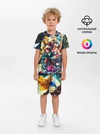 Детская пижама с шортами / КЛИНОК РАССЕКАЮЩИЙ ДЕМОНОВ ПЕРСОНАЖИ