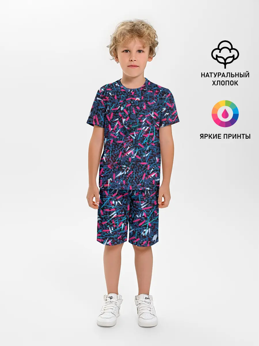 Детская пижама с шортами / Кристаллы и линии