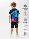 Детская пижама с шортами / Синий водяной тигр