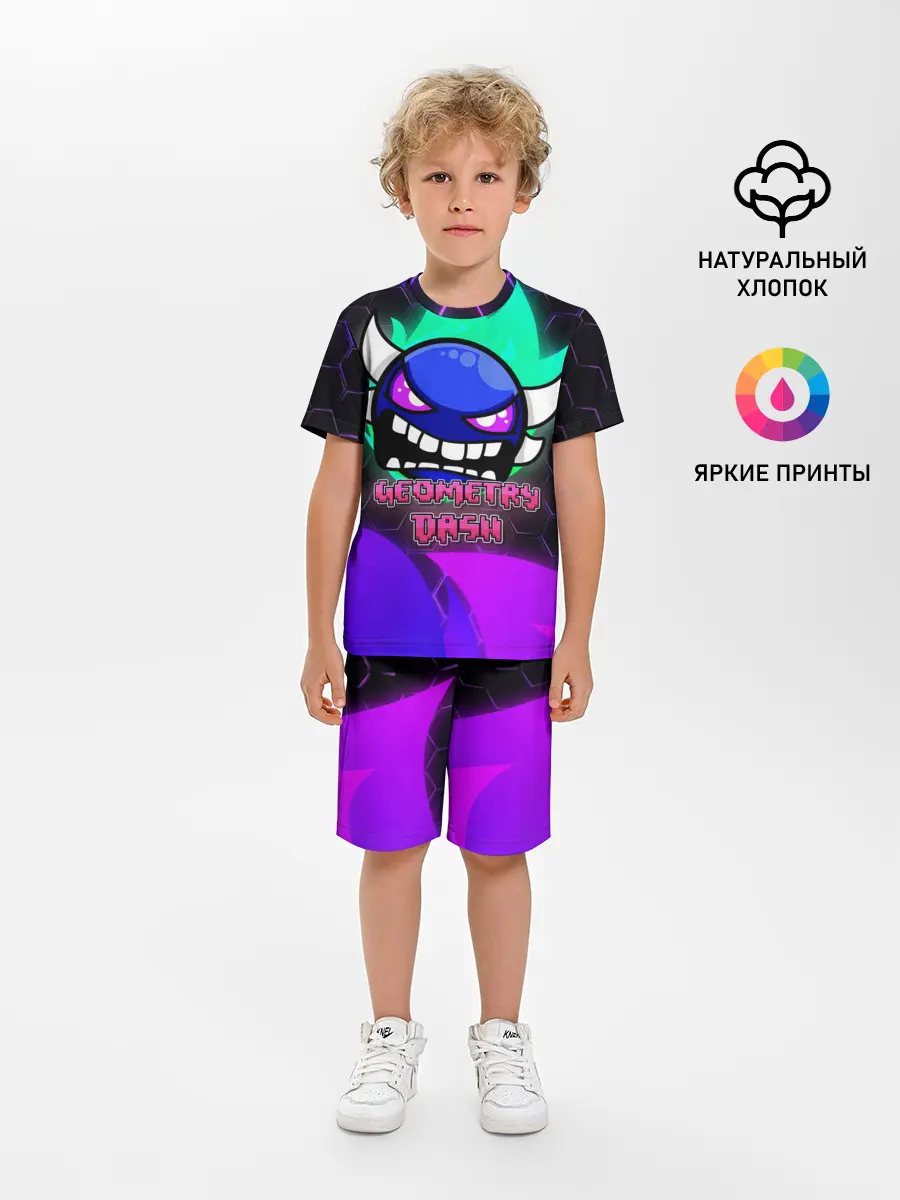 Детская пижама с шортами / Geometry Dash