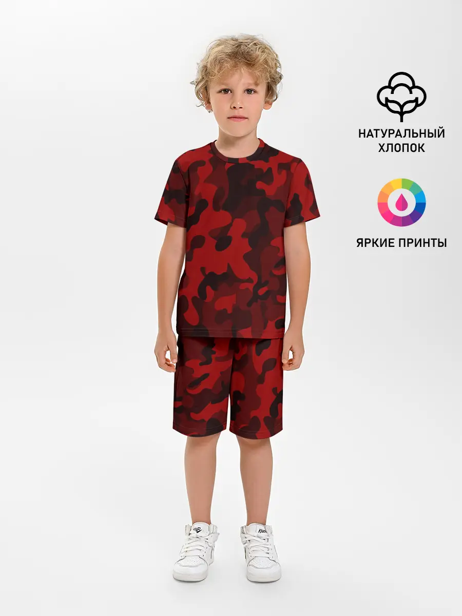 Детская пижама с шортами / RED MILITARY | КРАСНЫЙ КАМУФЛЯЖ