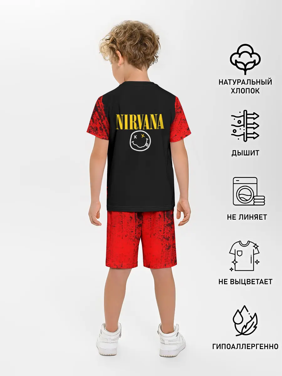 Детская пижама с шортами / КУРТ КОБЕЙН | НИРВАНА | ЛОГО