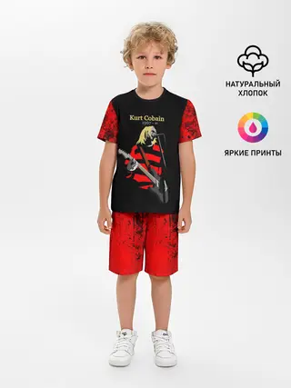 Детская пижама с шортами / КУРТ КОБЕЙН | НИРВАНА | ЛОГО