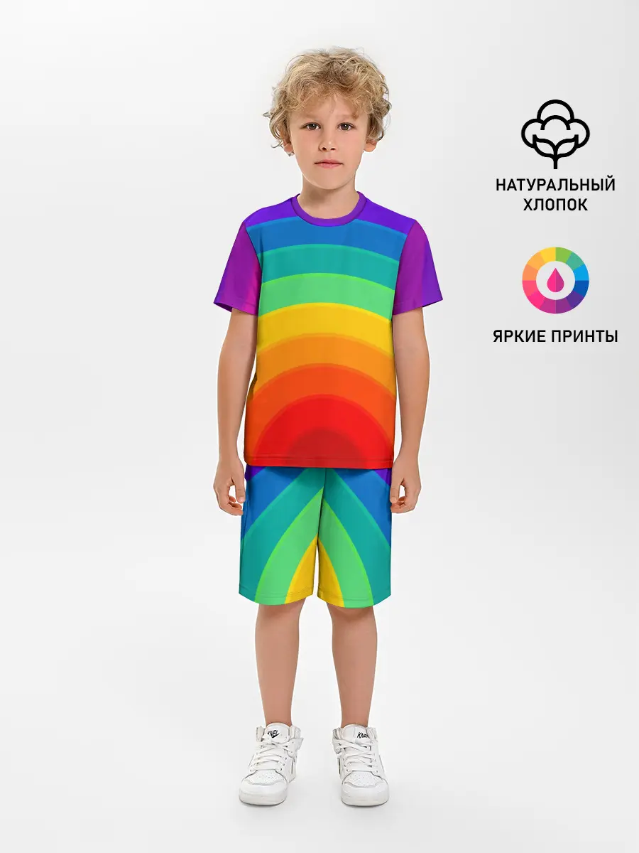 Детская пижама с шортами / Круговая радуга