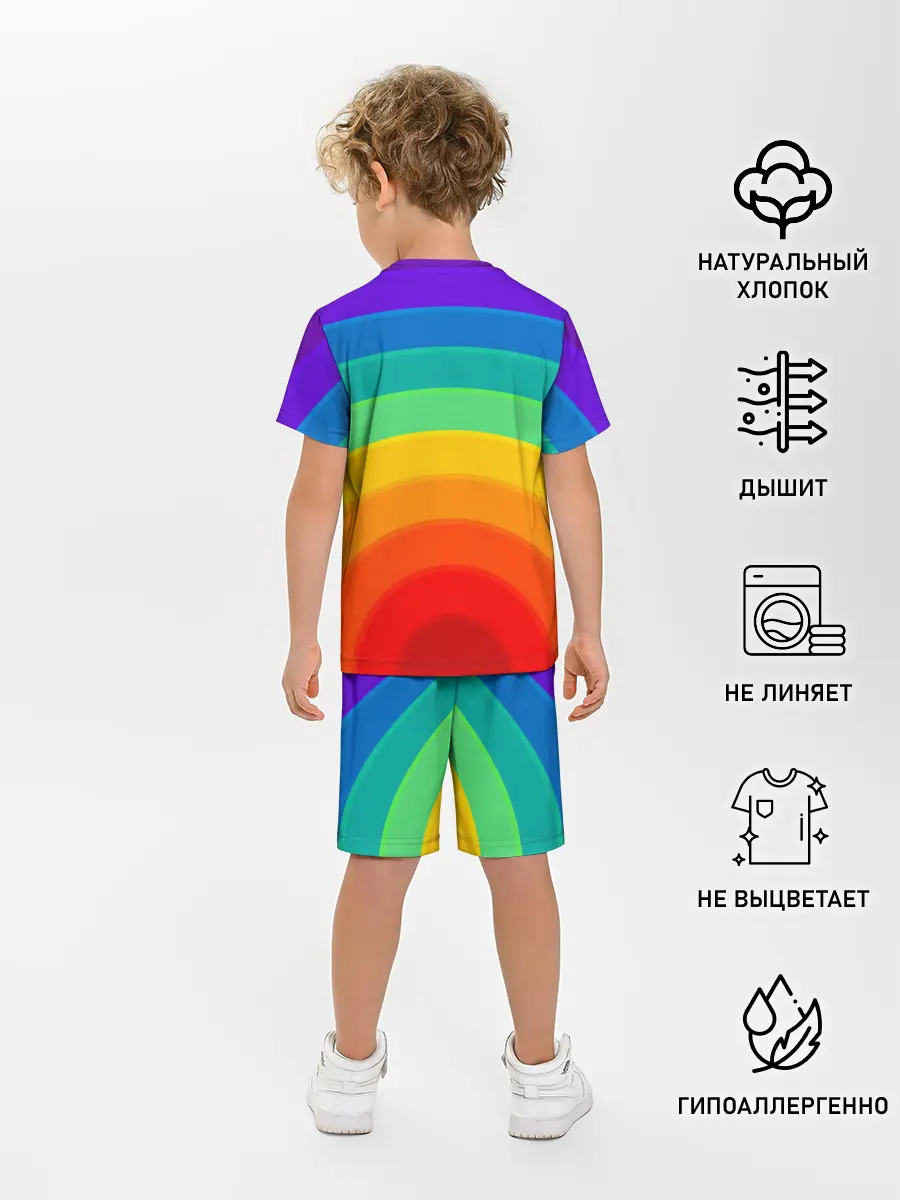 Детская пижама с шортами / Круговая радуга