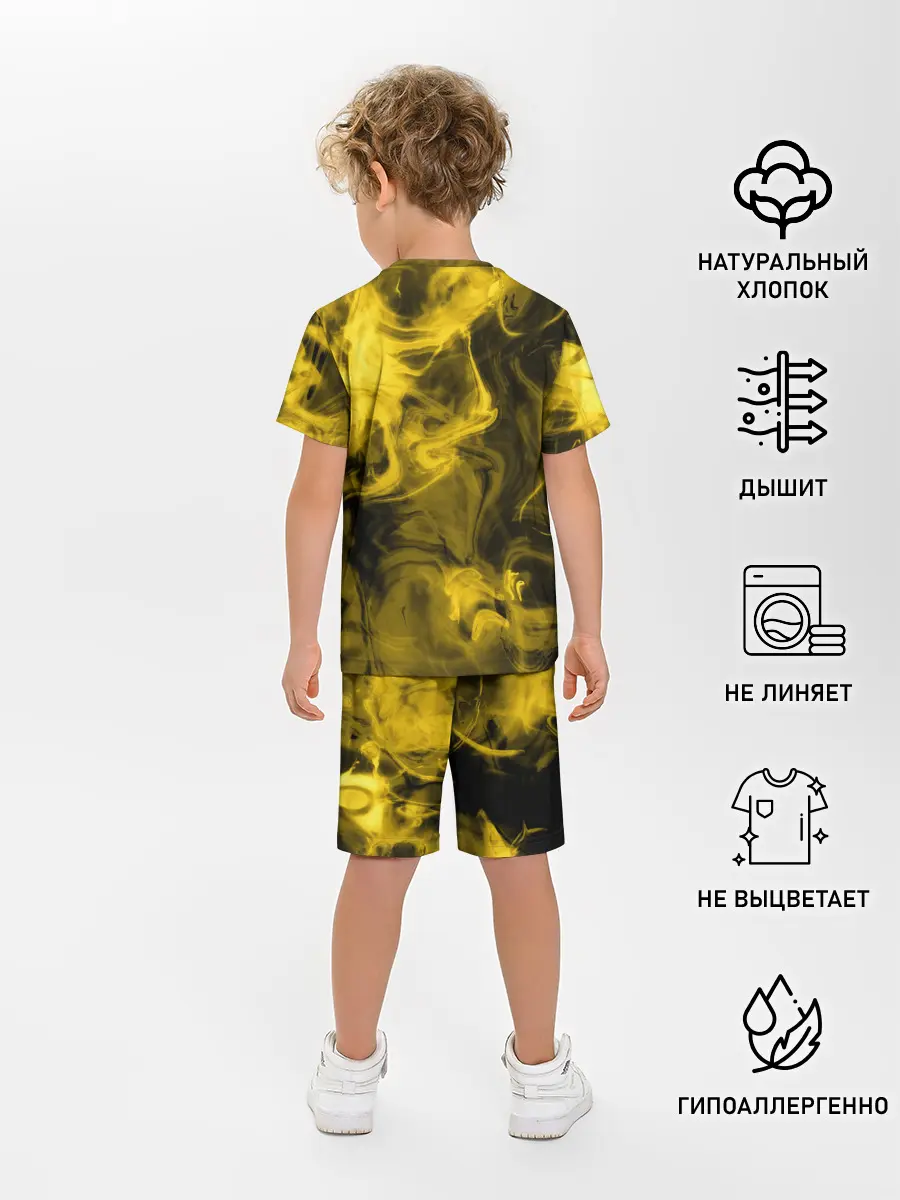 Детская пижама с шортами / Желтый Неоновый Дым