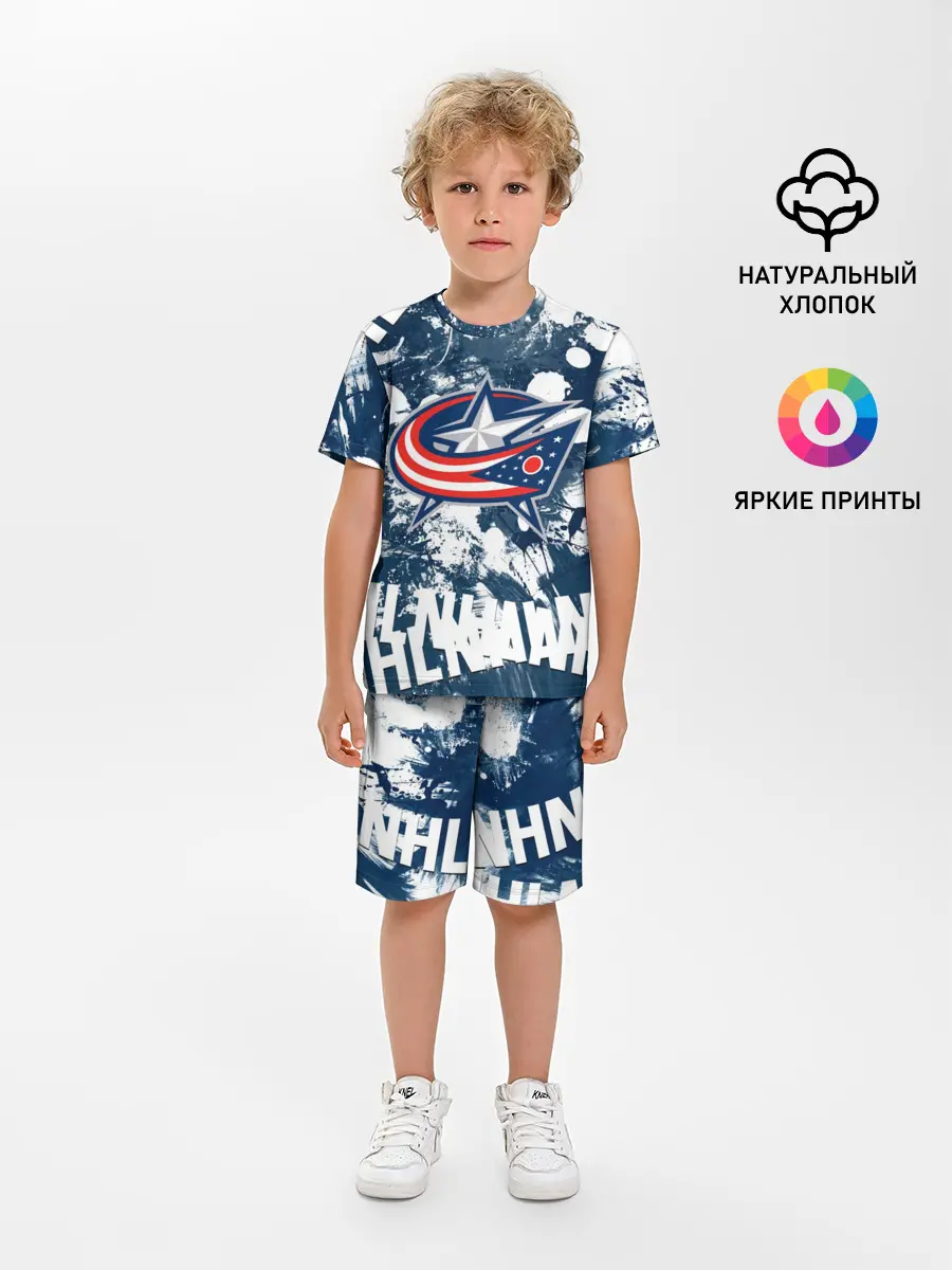 Детская пижама с шортами / Коламбус Блю Джекетс, Columbus Blue Jackets