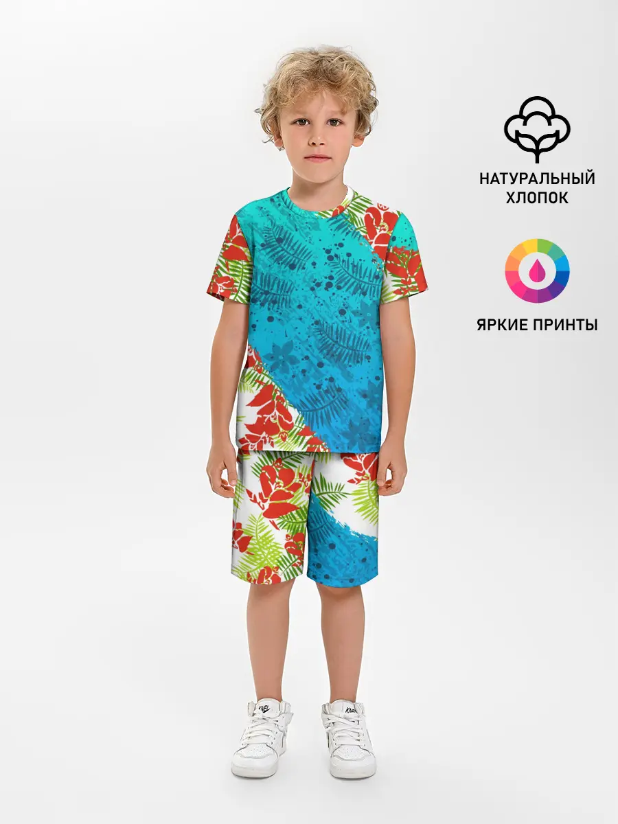 Детская пижама с шортами / ЛЕТНИЕ КРАСКИ | ТРОПИКИ / SUMMER / МОРЕ