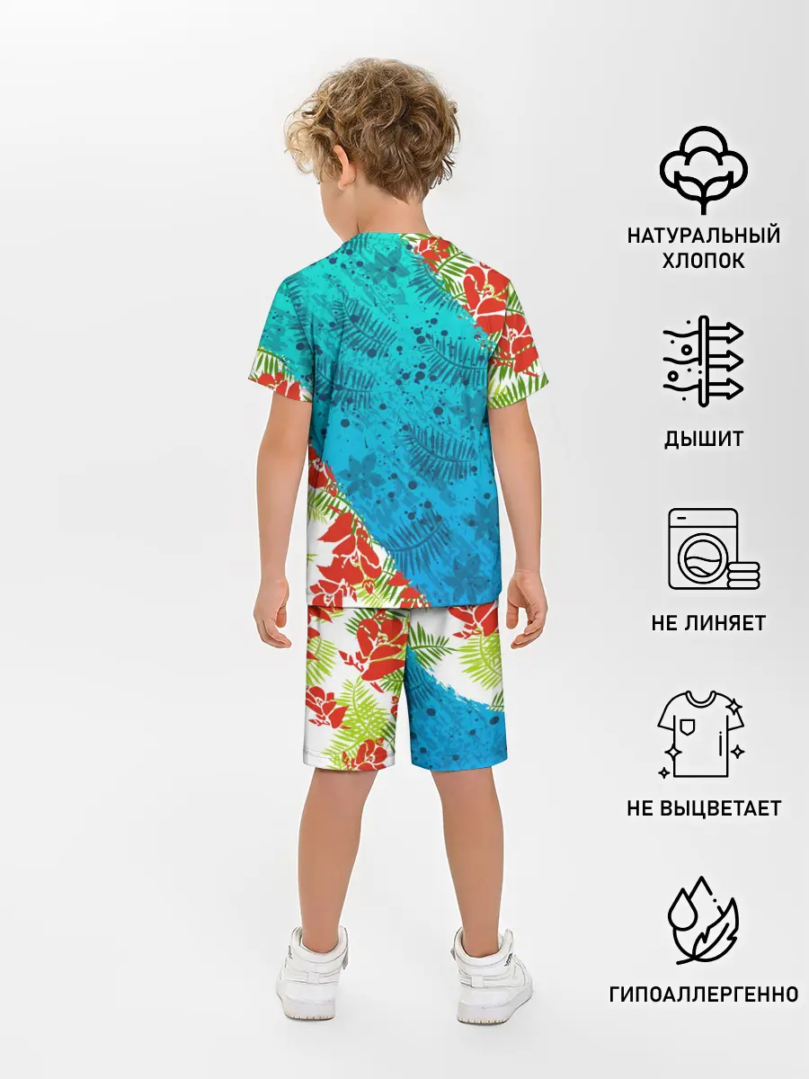 Детская пижама с шортами / ЛЕТНИЕ КРАСКИ | ТРОПИКИ / SUMMER / МОРЕ