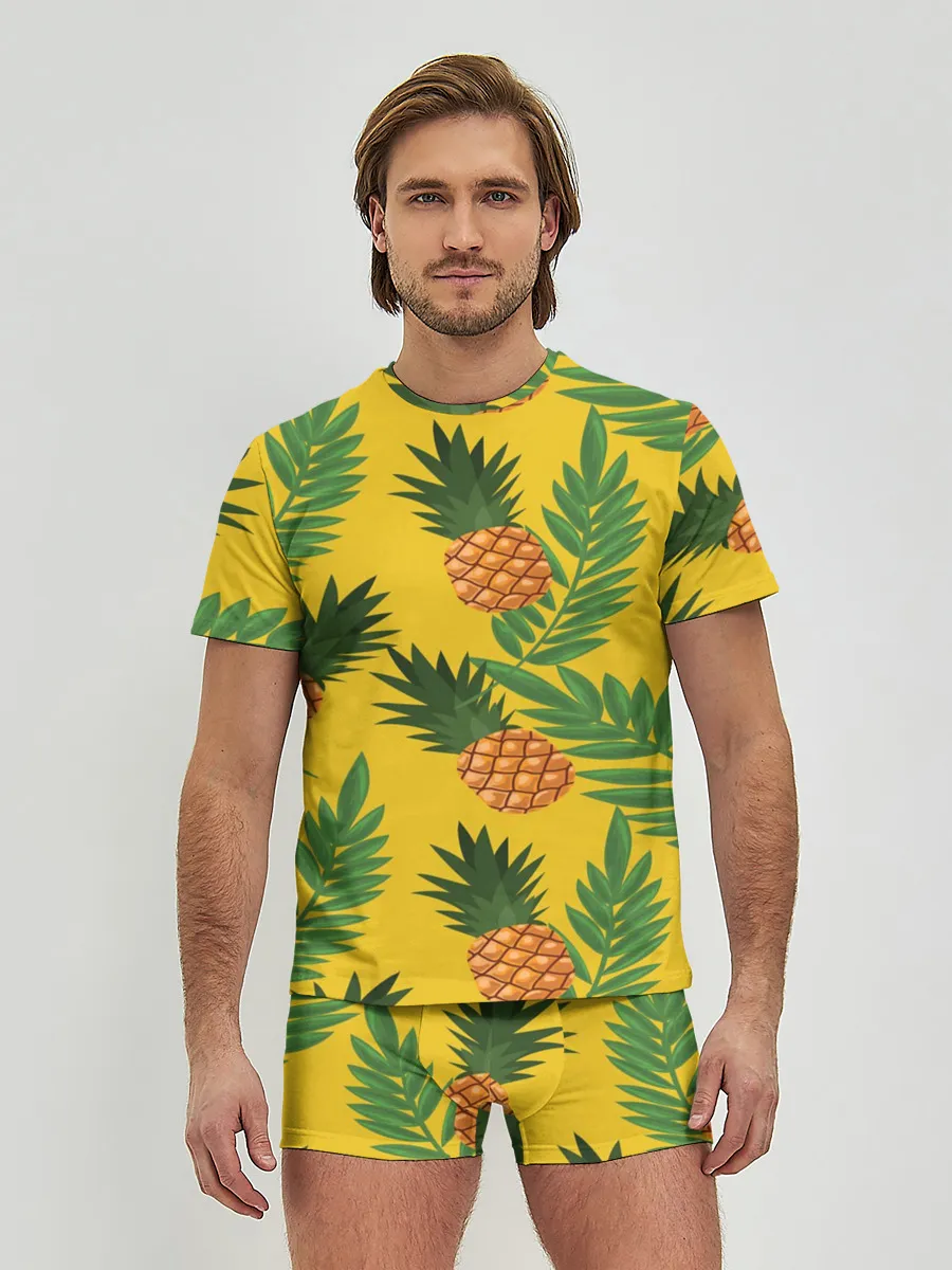 Мужские трусы с футболкой / Ананасы