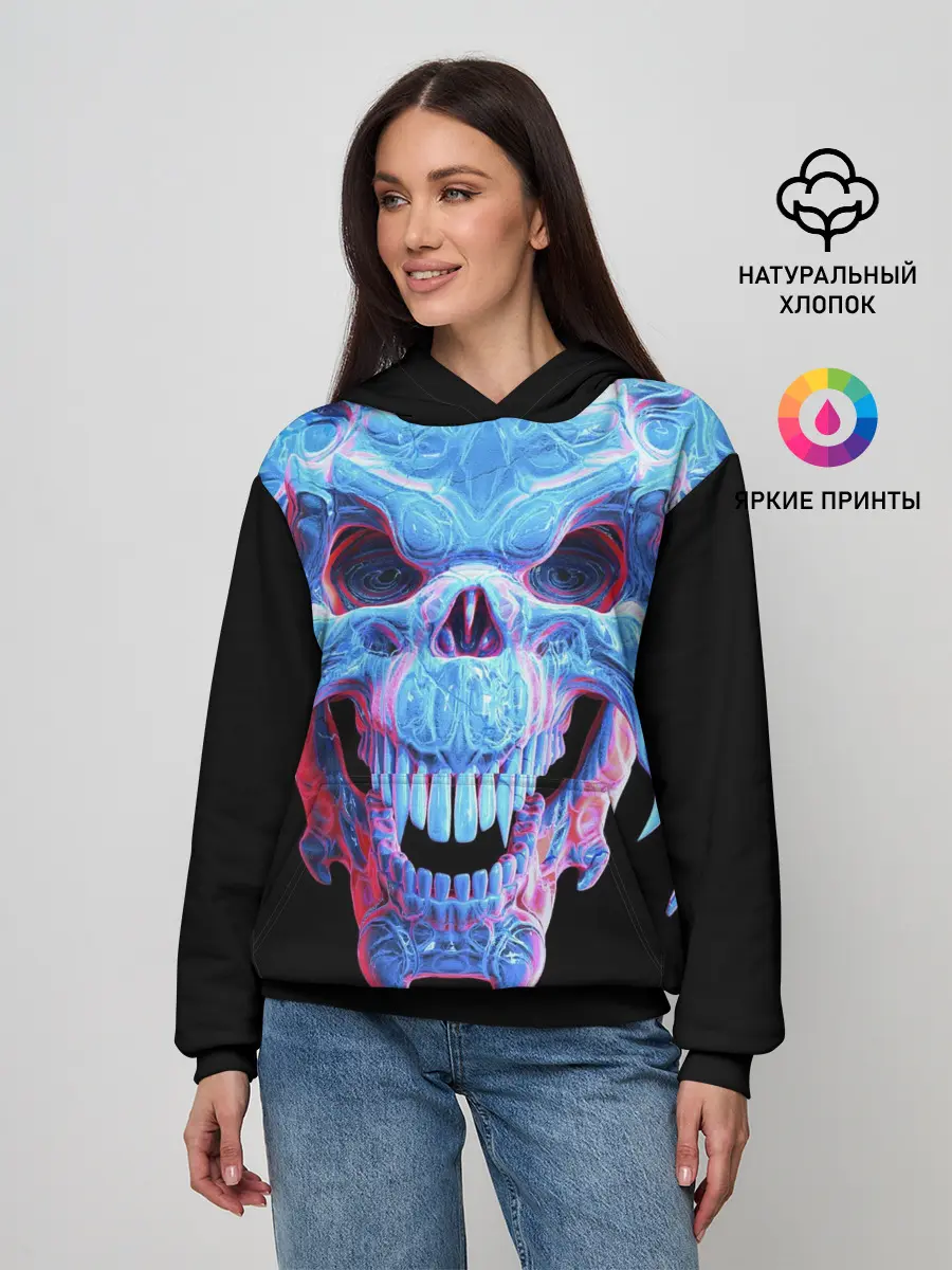 Женское худи / Череп Психоделика