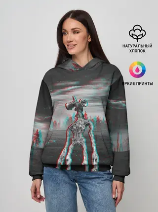 Женское худи / Siren Head Horror Glitch