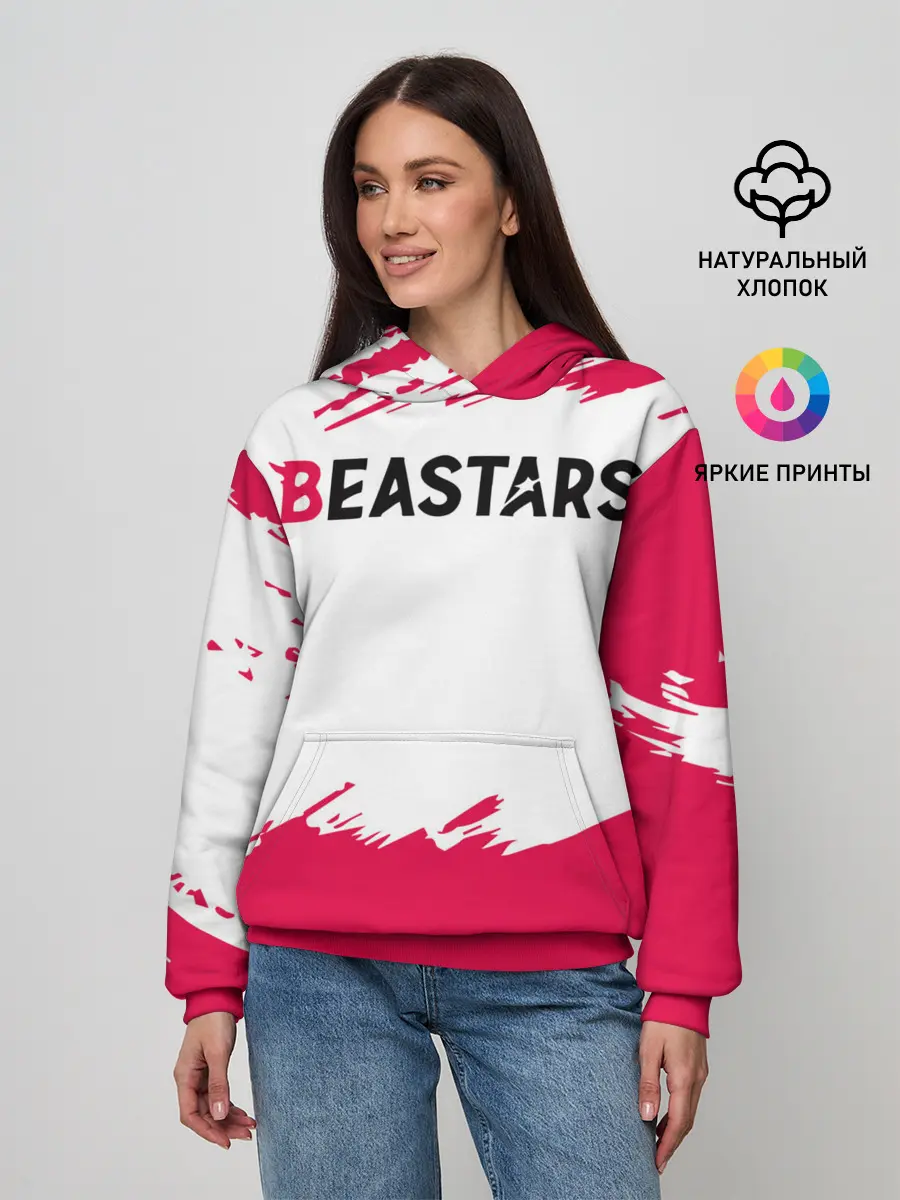 Женское худи / Beastars белые линии
