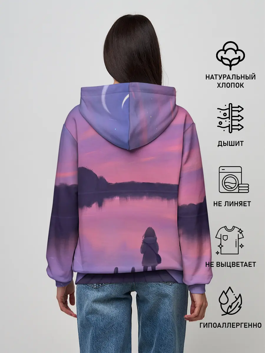 Женское худи / Закат Солнце