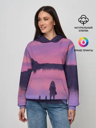 Женское худи / Закат Солнце