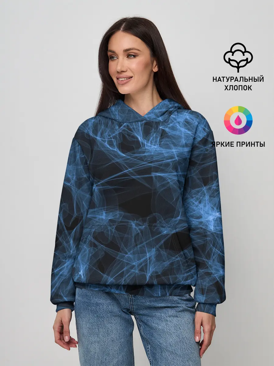 Женское худи / Синяя паутина