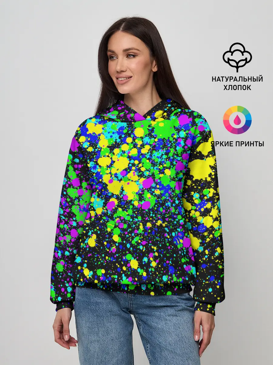 Женское худи / Неоновые краски лета