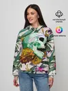 Женское худи / Череп в цветах
