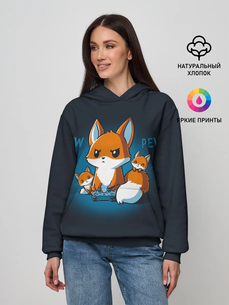 Женское худи / Лисы-геймеры