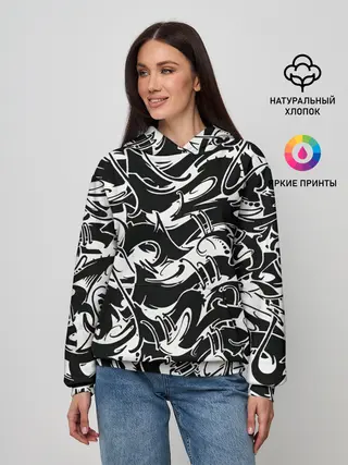 Женское худи / Tattoo | BlackWhite