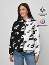 Женское худи / Паттерн ДжоДжо черно-белый